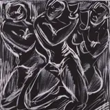 Jaan Vahtra, Nauding (kaanekavand), 1929, Guašš, must paber
