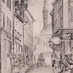 Mündi tänav by Erich Pehap, 1933, Kuivnõel, sold May 2023