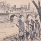 Johannes Võerahansu, Pariisi vaade, 1939, Akvarell, segatehnika