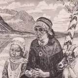 Eduard Wiiralt, Lapi maastik (Vaisaluokta), 1946, Kuivnõel