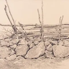 Günther Reindorff, Vana aed, 1959, Grafiit, paber