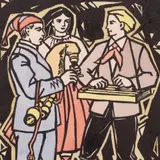 Toivo Kulles, Pillimäng, 1965, Koloreeritud linoollõige
