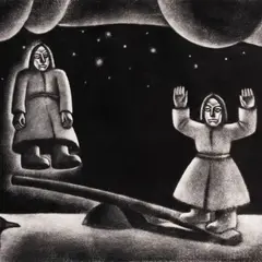 Kaljo Põllu, Kahekesi (sarjast "Kodalased"), 1973, Metsotinto