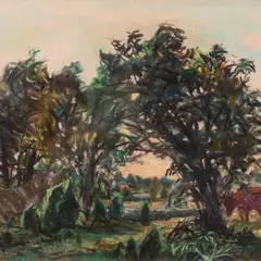 Hugo Mitt, Saaremaa maastik, 1995, Pastell, paber