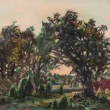 Hugo Mitt, Saaremaa maastik, 1995, Pastell, paber