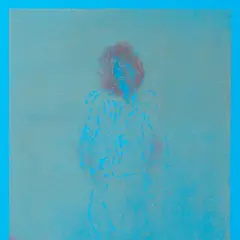 Peeter Mudist, Naine pükstes II, 2005, Linoollõige, sinine paber