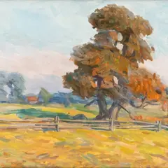 Märt Bormeister, Maastik jalakaga, 1976, Õli, masoniit
