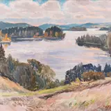 Kalju Nagel, Sügis järve ääres, 1978, Õli, lõuend