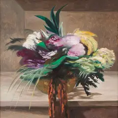 Valdur Ohakas, Natüürmort lilledega, 1989, Õli, lõuend