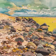 Illimar Paul, Kivine rand, 1996, Akvarell