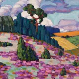 Konrad Mägi, Maastik, 1915 - 1916, Õli, papp