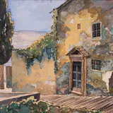 Ants Murakin, Õuevaade, 1917 - 1920, Akvarell