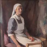 Johannes Võerahansu, Halastajaõde, 1940, Õli, lõuend
