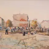 Nigul Espe, Uue magistraaltänava rajamine Tartus, 1950, Akvarell