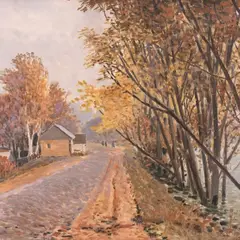 Lepo Mikko, Sügismotiiv, 1950 - 1951, Õli, papp