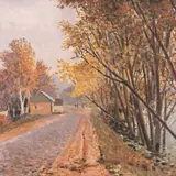 Lepo Mikko, Sügismotiiv, 1950 - 1951, Õli, papp