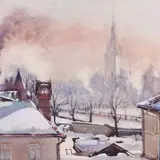 Aleksander Pilar, Tallinna vaade, 1951, Akvarell