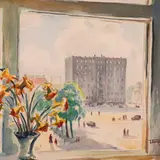 Julius Gentalen, Vaade aknast, 1953, Akvarell