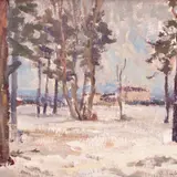 Olev Subbi, Talvine maastik, 1950ndad, Õli, papp