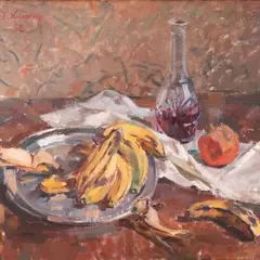 Ilmar Kimm, Natüürmort banaanidega, 1958, Õli, lõuend