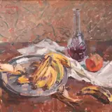 Ilmar Kimm, Natüürmort banaanidega, 1958, Õli, lõuend