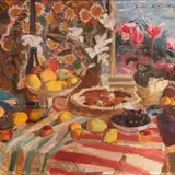 Linda Kits-Mägi, Pidulaud, 1960, Õli, lõuend