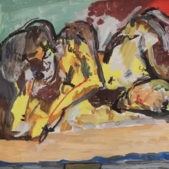 Henn Roode, Lamav akt, 1964, Õli, papp
