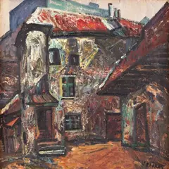 Valdur Ohakas, Vanalinna hoov, 1960ndad, Õli, lõuend