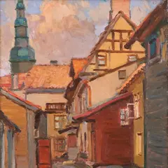 Valerian Loik, Hoov vanalinnas, 1960ndad, Õli, lõuend