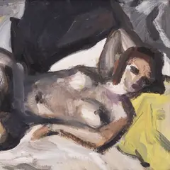 Johannes Uiga, Lamav akt, 1960ndad, Õli, papp