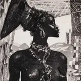 Evald Okas, Originaalpealkiri: Neegertantsijanna, 1962, Kuivnõel, akvatinta
