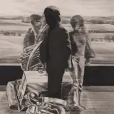 Marje Üksine, Ootel, 1978, Kuivnõel, akvatinta