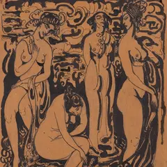 Voldemar Kangro-Pool, Neli neidu, 1919, Tušš, paber