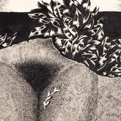 Jüri Palm, Ringikujuline, 1977, Tušš, paber (kleebitud papile)