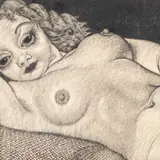 Lamav akt kanepiriidel (II seisund) by Eduard Wiiralt, 1947, Puugravüür, sold Nov 2022