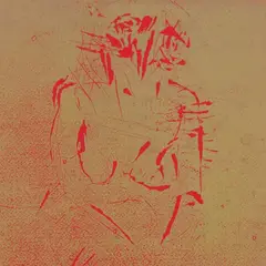 Peeter Mudist, Lõhenemine, 2005, Linoollõige, punane paber