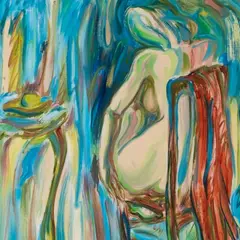 Paul Allik, Istuv akt, 2001, Õli, lõuend