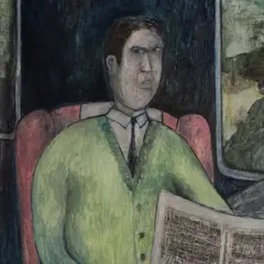 Rein Kelpman, Mees bussis, 1982, Õli, lõuend