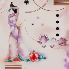 Agu Pilt, Daam kalaga, 2001, Akvarell