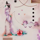 Agu Pilt, Daam kalaga, 2001, Akvarell