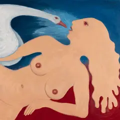 Jüri Arrak, Leda kohtub Luigega, 2019, Õli, lõuend