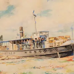 Nigul Espe, Jõelaev "Torm", 1938, Akvarell