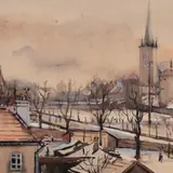Aleksander Pilar, Tallinna vaade, 1951, Akvarell