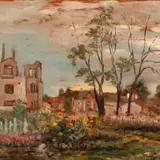 Nigul Espe, Rohtunud varemed (Tartu Maarja kirik), 1943, Õli, vineer