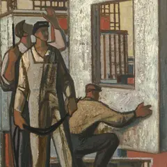 Lepo Mikko, Ehitajad, 1963, Õli, tempera, lõuend