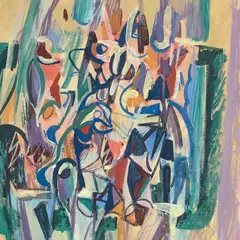 Lõbus seltskond by Elmar Kits, 1967, Tempera, kartong, sold Oct 2022