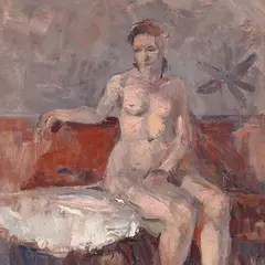 Ado Vabbe, Akt, 1940ndad, Õli, kartong
