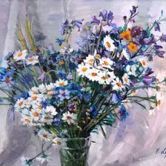 Viktor Leškin, Põllulilled, 1984, Õli, lõuend