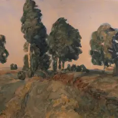 Paul Burman, Maastik kaskedega, 1920 - 1930ndad, Akvarell