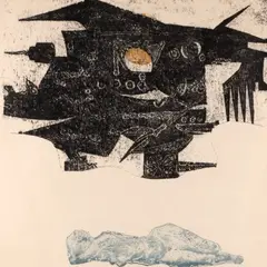 Olev Soans, Sõjapilv, 1968, Segatehnika, paber